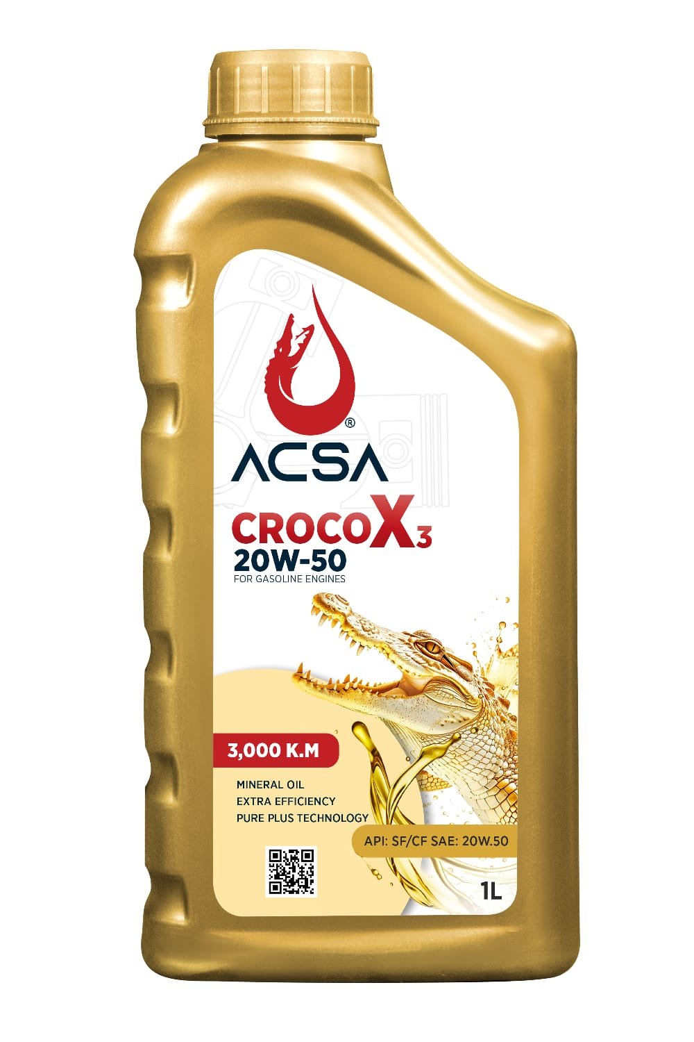 زيت محرك بنزين 1لتر (20w-50)  كروكو اكس3 من أكسا